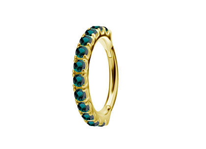 Кольцо-кликер из кобальт-хрома Тиара Green Gold 1.2 мм (16 G)